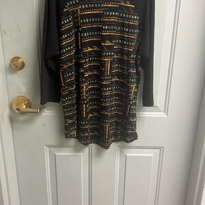 Black and Orange Patterned Top